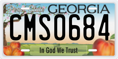 GA license plate CMS0684