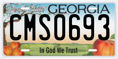 GA license plate CMS0693