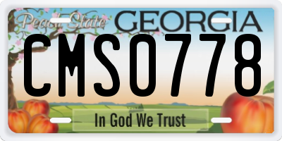 GA license plate CMS0778