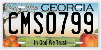GA license plate CMS0799