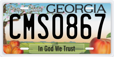 GA license plate CMS0867