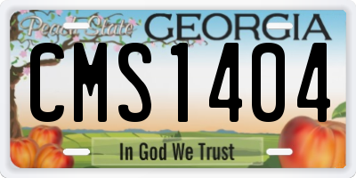 GA license plate CMS1404