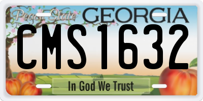 GA license plate CMS1632