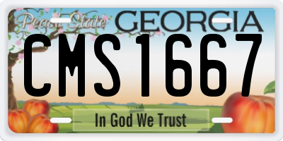GA license plate CMS1667