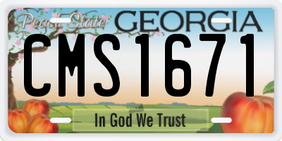 GA license plate CMS1671
