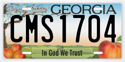GA license plate CMS1704