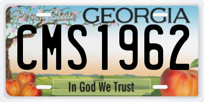 GA license plate CMS1962