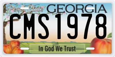 GA license plate CMS1978
