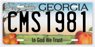 GA license plate CMS1981