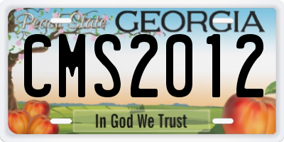 GA license plate CMS2012
