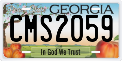 GA license plate CMS2059
