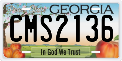 GA license plate CMS2136