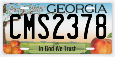 GA license plate CMS2378