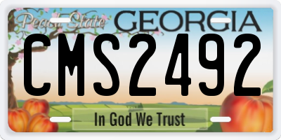 GA license plate CMS2492