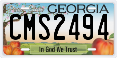 GA license plate CMS2494