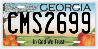 GA license plate CMS2699