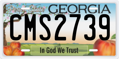 GA license plate CMS2739