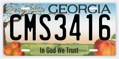 GA license plate CMS3416