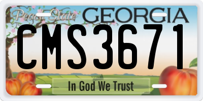 GA license plate CMS3671