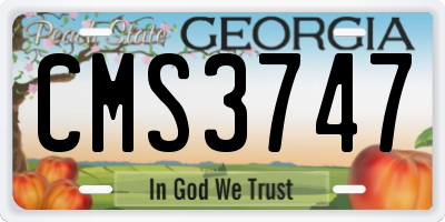 GA license plate CMS3747
