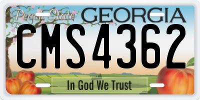 GA license plate CMS4362