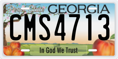 GA license plate CMS4713