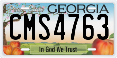 GA license plate CMS4763