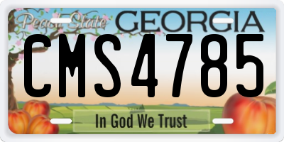 GA license plate CMS4785