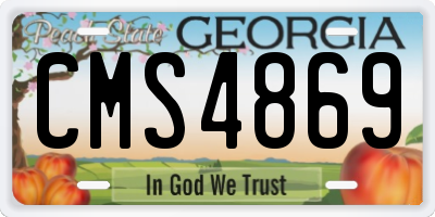 GA license plate CMS4869