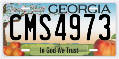 GA license plate CMS4973