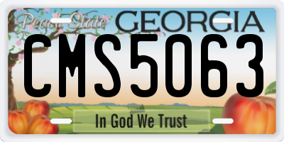 GA license plate CMS5063