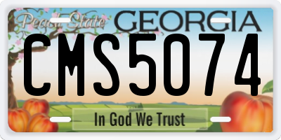 GA license plate CMS5074