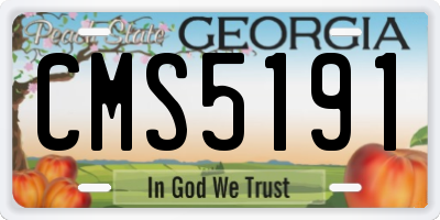 GA license plate CMS5191
