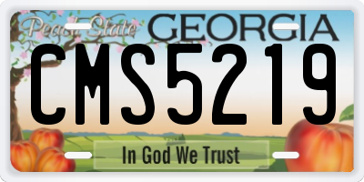 GA license plate CMS5219