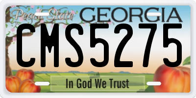 GA license plate CMS5275