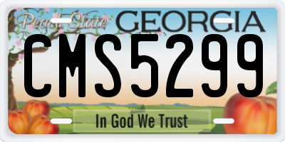 GA license plate CMS5299