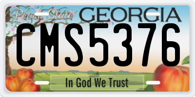 GA license plate CMS5376