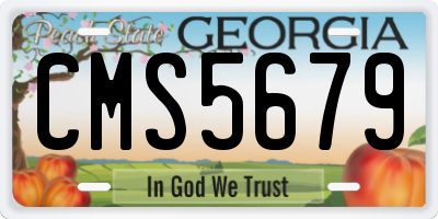 GA license plate CMS5679