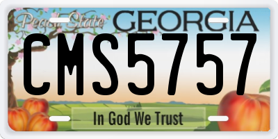 GA license plate CMS5757