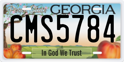 GA license plate CMS5784