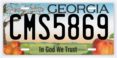 GA license plate CMS5869