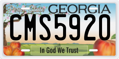 GA license plate CMS5920