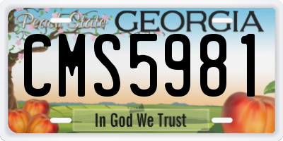 GA license plate CMS5981