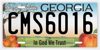 GA license plate CMS6016