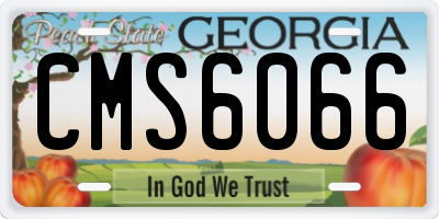 GA license plate CMS6066