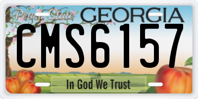GA license plate CMS6157