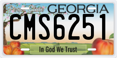 GA license plate CMS6251