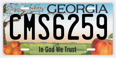 GA license plate CMS6259