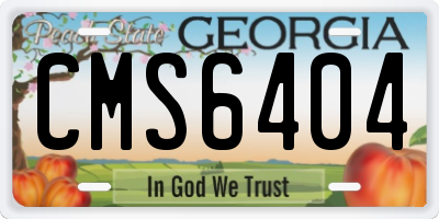 GA license plate CMS6404