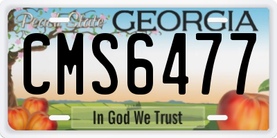 GA license plate CMS6477
